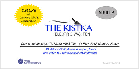 Deluxe Electric Kistka Multi Tip Interchangeable with 3 tips - 110 Volt (NA, Japan, Brazil)