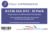 Batik Dye Basic Color Set of 10 by Folk Impressions