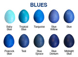 egg decorating colors - blues